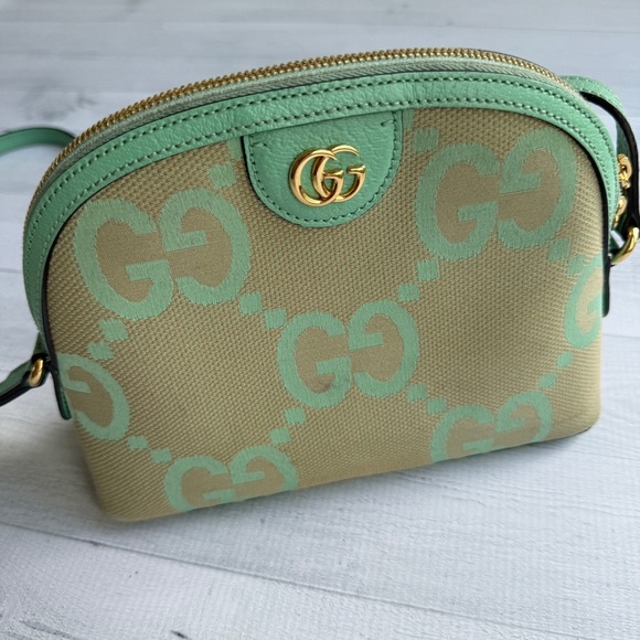 RARE Gucci GG Monogram Ophidia Dome Canvas Shoulder Bag Beige Pepperlight Mint - Picture 7 of 15